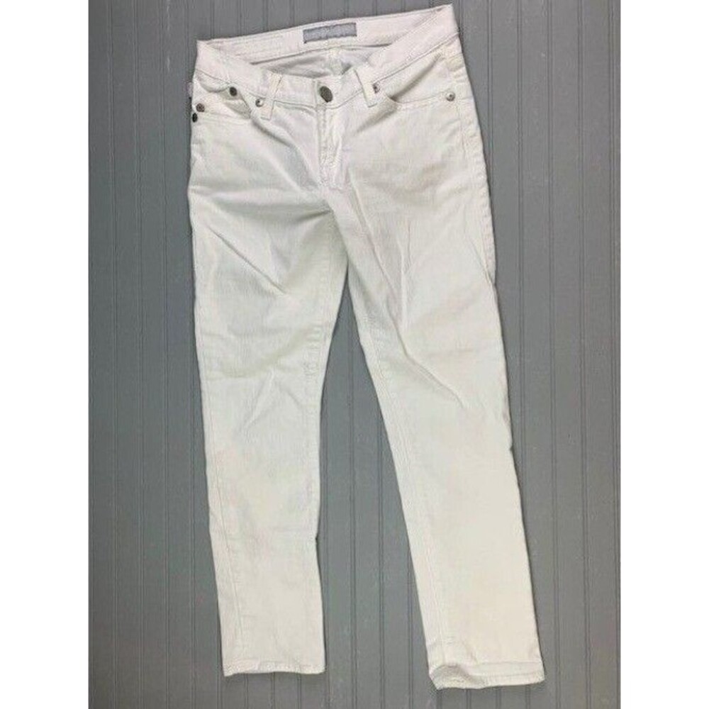 Rock & Republic Size 4 Womens White Crop Jeans Stretch Low Rise